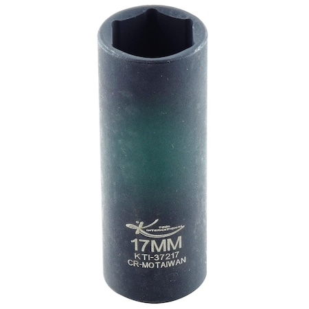 K-Tool International 3/8" Drive Impact Socket black oxide, Deep, 6 pt., 3/8"Drive, 17mm KTI-37217